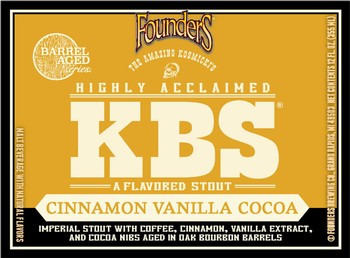 Founders Kentucky Breakfast Stout KBS Cinnamon Vanilla Cocoa 12oz