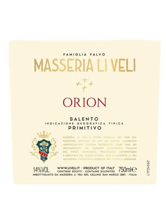 Masseria Li Veli Orion Salento Primitivo 2021