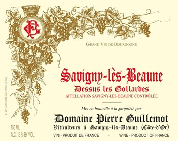 Domaine Pierre Guillemot Savigny-les-Beaune Blanc Dessus les Gollardes2015