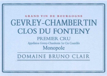 Bruno Clair Gevrey-Chambertin Clos du Fonteny Monopole Premier Cru 2022