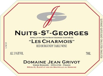 Domaine Jean Grivot Nuits St. Georges Les Charmois 2020