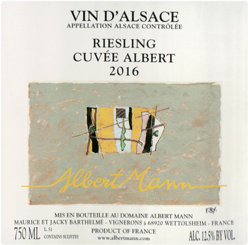 Albert Mann Cuvee Albert Riesling 2016