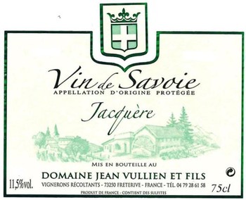 Jean Vullien Jacquere Vin de Savoie 2018