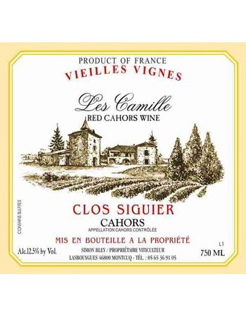 Clos Siguier Cahors Les Camille VV 2016