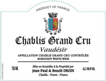 Jean-Paul & Benoit Droin Chablis Vaudesir Grand Cru 2022