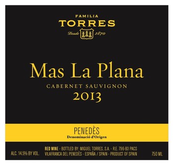Familia Torres Mas La Plana Cabernet Sauvignon 1.5 Liter Magnum 2013