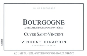 Vincent Girardin Bourgogne Cuvee St. Vincent Blanc 2016