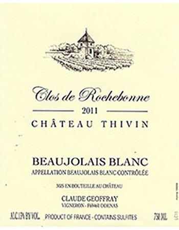 Chateau Thivin Beaujolais Blanc Clos de Rochebonne 2016