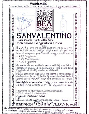 Paola Bea Umbria Rosso San Valentino 2011