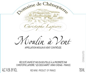 Christophe Lapierre Domaine de Chenepierre Moulin-a-Vent 2021