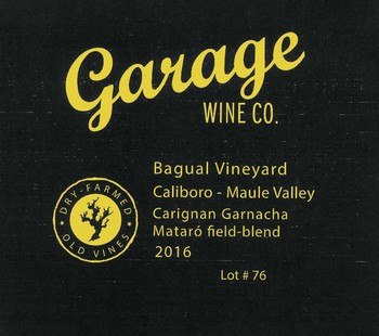 Garage Wine Co. Bagual Vineyard Lot 76 Carignan 2016