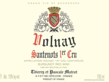 Domaine Matrot Volnay Santenots Premier Cru 2019