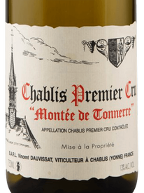 Domaine Rene et Vincent Dauvissat Chablis Premier Cru Montee de Tonnerre 2016