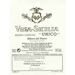 Bodegas Vega Sicilia Unico Reserva Especial R.20