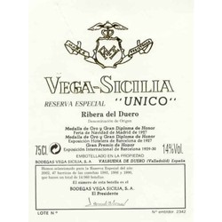 Bodegas Vega Sicilia Unico Reserva Especial R.24