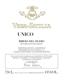 Bodegas Vega Sicilia Unico 2010