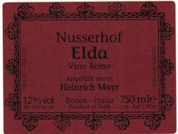 Nusserhof Vino Rosso Elda Schiava 2016