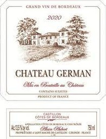 Chateau German Castillon Cotes de Bordeaux 2020