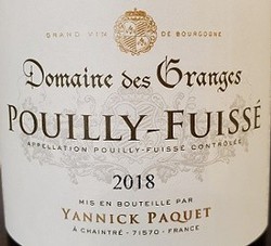 Domaine des Granges 'Vers Cras' Pouilly Fuisse 2018