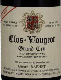 Domaine Gérard Raphet Clos Vougeot Grand Cru Cuvee Unique 2020