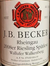 J.B. Becker Riesling Spatlese Wallufer Walkenberg 2008