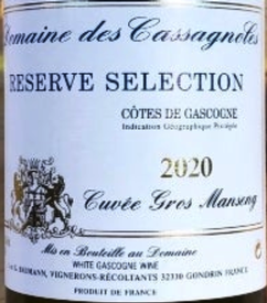 Domaine des Cassagnoles Cuvee Gros Manseng 2020