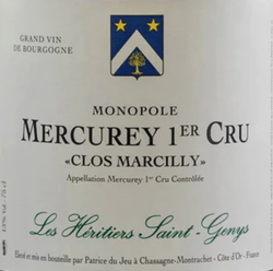 Les Héritiers Saint-Genys Mercurey 1er Cru Clos Marcilly Blanc 2020