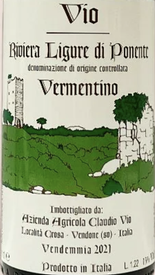 Azienda Claudio Vio Vermentino Riviera Ligure di Ponente 2021