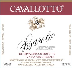 Cavallotto Barolo Riserva Bricco Boschis Vigna San Giuseppe 2017