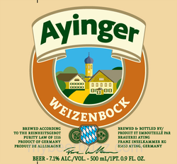 Ayinger Weizenbock 500mL Bottle