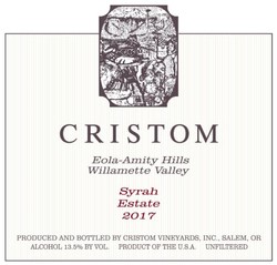 Cristom Estate Syrah 2016