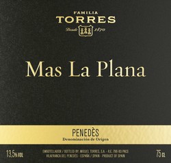 Familia Torres Mas La Plana Cabernet Sauvignon 2019