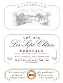 Chateau Les Sept Chenes Bordeaux Rouge 2019