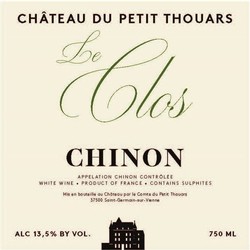 Chateau du Petit Thouars Chinon Blanc Le Clos 2020
