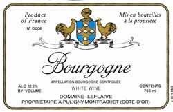 Domaine Leflaive Bourgogne Blanc 2021