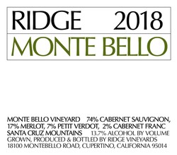 Ridge Monte Bello 2018