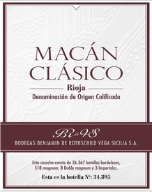 Bodegas Benjamin Rothschild and Vega Sicilia Macan Clasico 2019