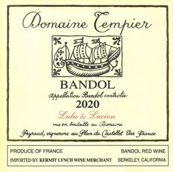 Domaine Tempier Bandol Lulu & Lucien Rouge 2020