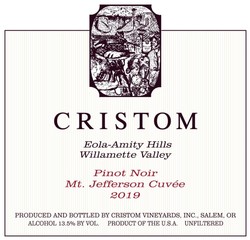 Cristom Mt. Jefferson Cuvee Pinot Noir 2019