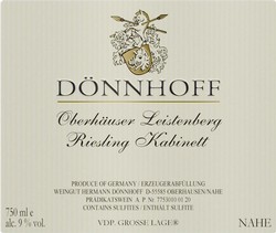 Donnhoff Oberhauser Leistenberg Riesling Kabinett 2020