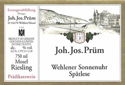 J.J. Prum Wehlener Sonnenuhr Riesling Spatlese 2021
